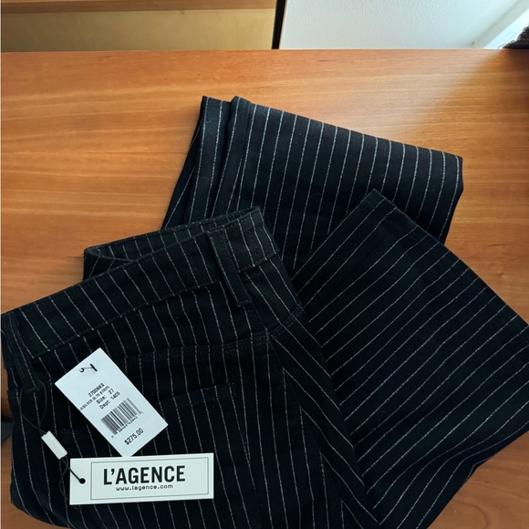 L’Agence NWT black and silver glitter pants Sz 27 - Picture 3 of 6